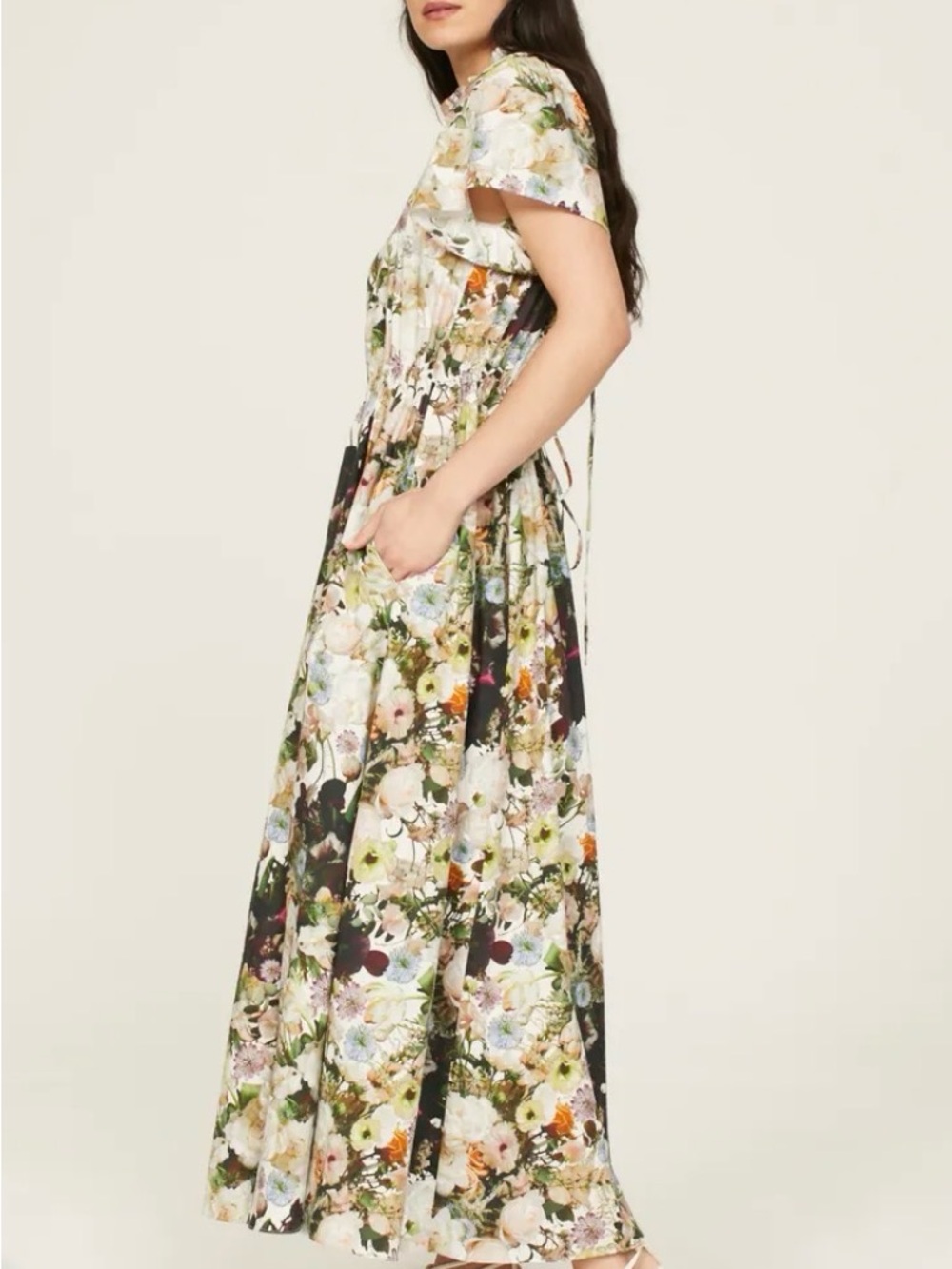 Floral High-Neck Maxi Dress in Multi Floral - Picture 3 of 12